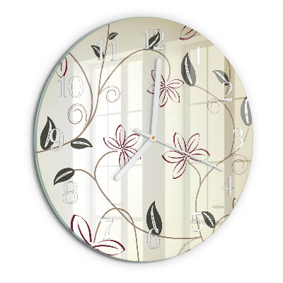 Horloge ronde Art floral