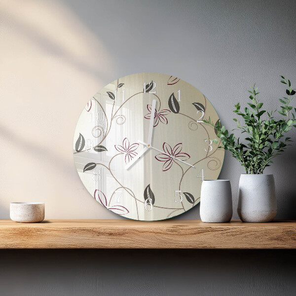 Horloge ronde Art floral