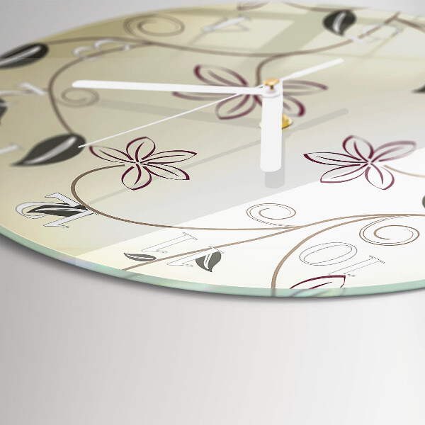 Horloge ronde Art floral