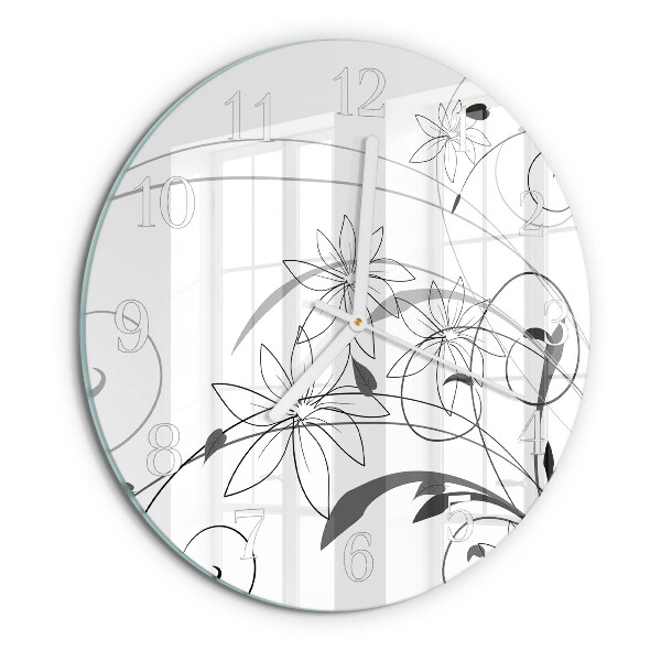 Horloge ronde Art floral