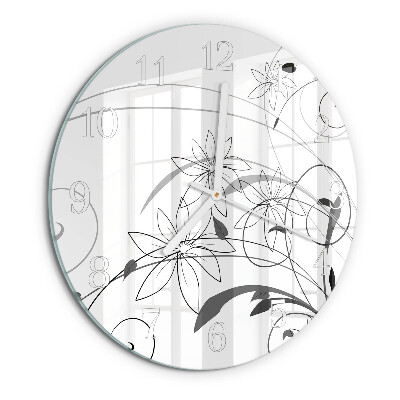 Horloge ronde Art floral
