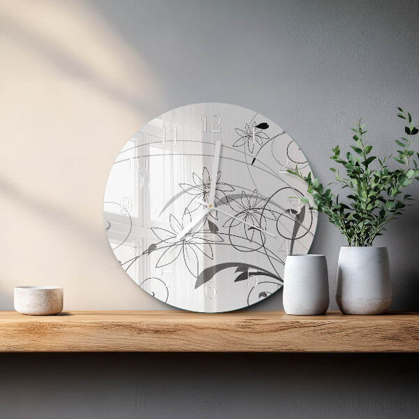 Horloge ronde Art floral