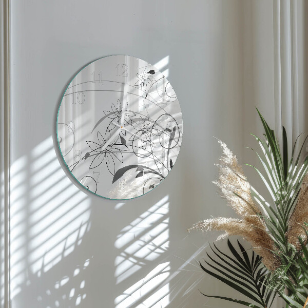 Horloge ronde Art floral