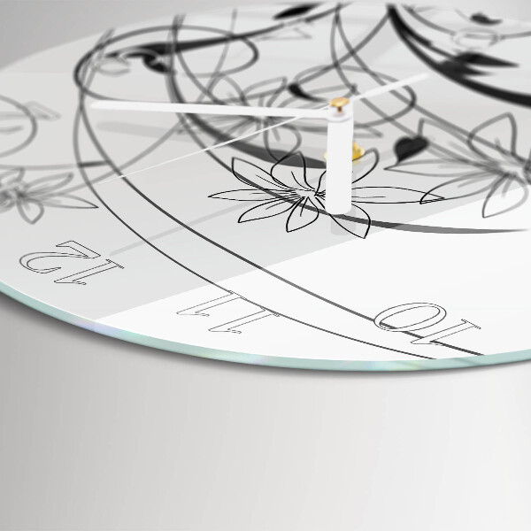 Horloge ronde Art floral