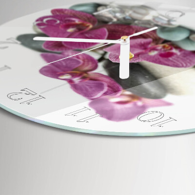 Horloge ronde Orchidées