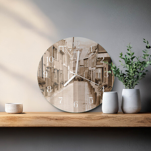 Horloge ronde Avenue Sepia