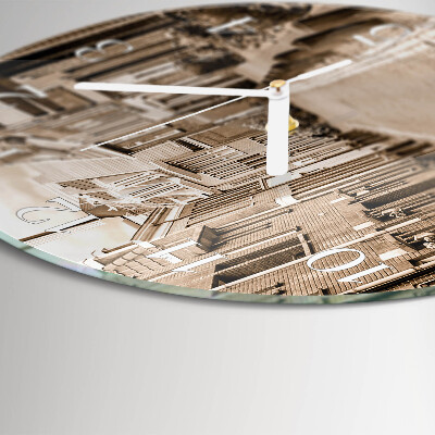 Horloge ronde Avenue Sepia
