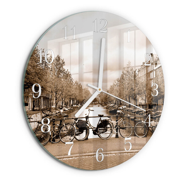 Horloge ronde Amsterdam Sepia