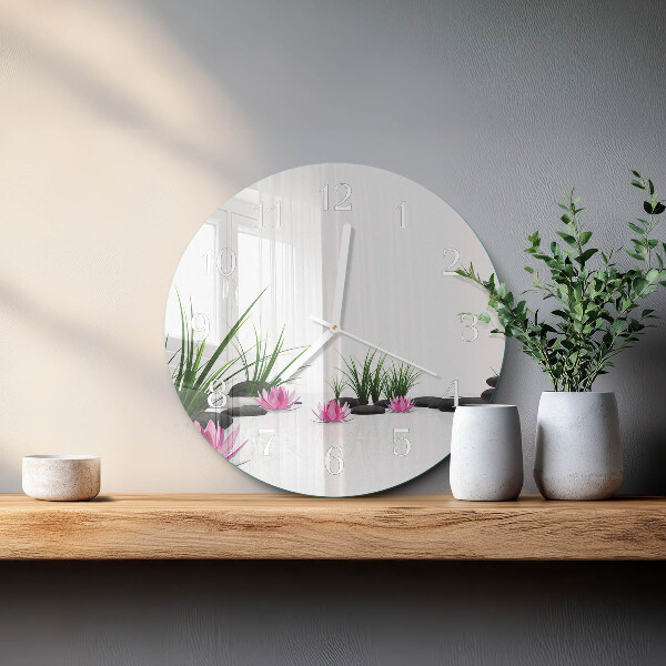 Horloge ronde Fleur de lotus