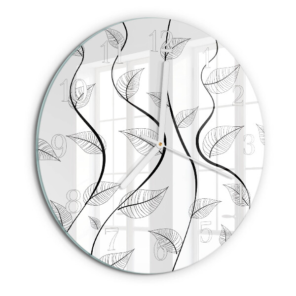 Horloge ronde L'art des feuilles
