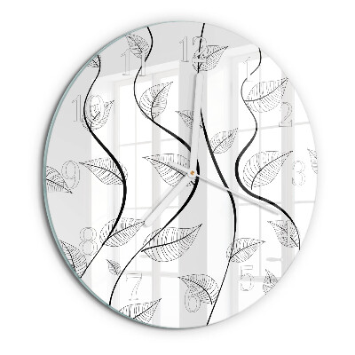 Horloge ronde L'art des feuilles