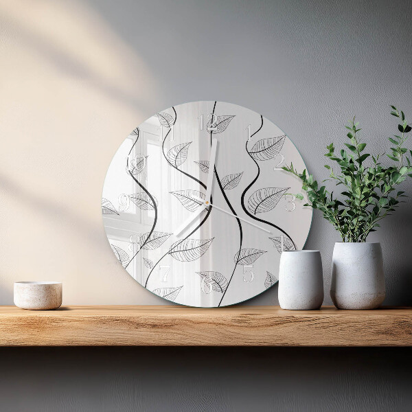 Horloge ronde L'art des feuilles