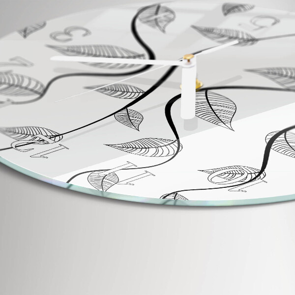 Horloge ronde L'art des feuilles