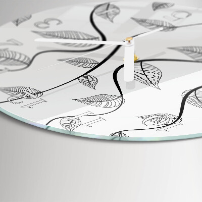 Horloge ronde L'art des feuilles