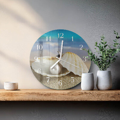 Horloge ronde Perle de coquillage