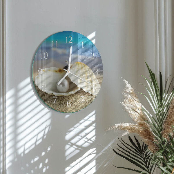 Horloge ronde Perle de coquillage