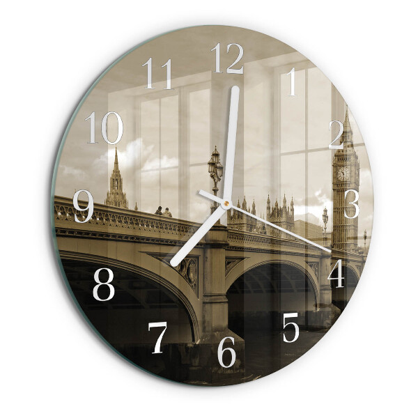 Horloge ronde Pont Sepia