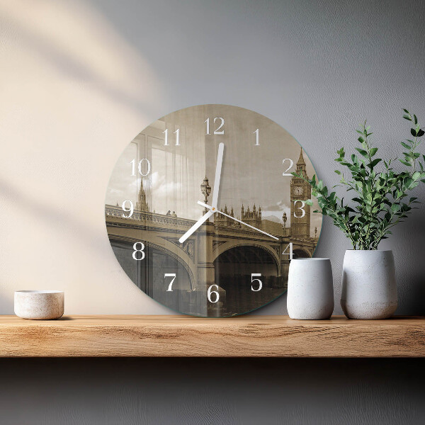 Horloge ronde Pont Sepia