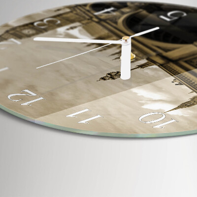 Horloge ronde Pont Sepia