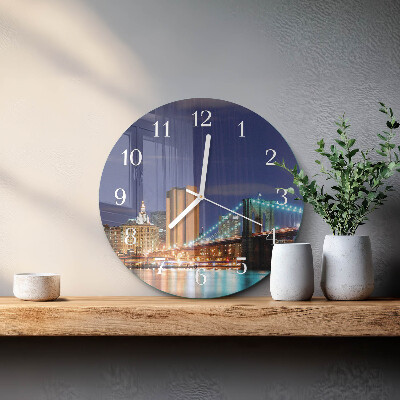 Horloge ronde Pont horizontal