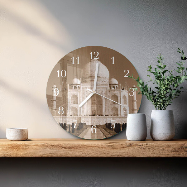 Horloge ronde Taj Mahal Sépia