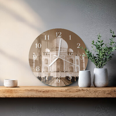 Horloge ronde Taj Mahal Sépia