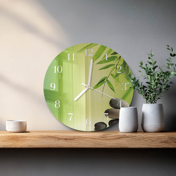 Horloge ronde Pierres de bambou