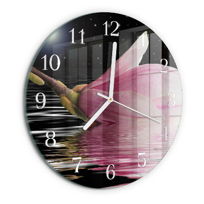 Horloge ronde Fleur de magnolia