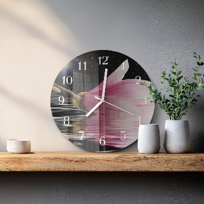 Horloge ronde Fleur de magnolia