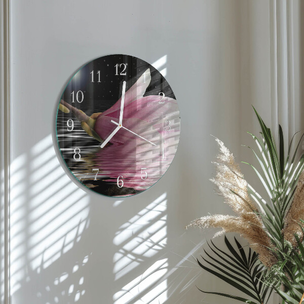 Horloge ronde Fleur de magnolia