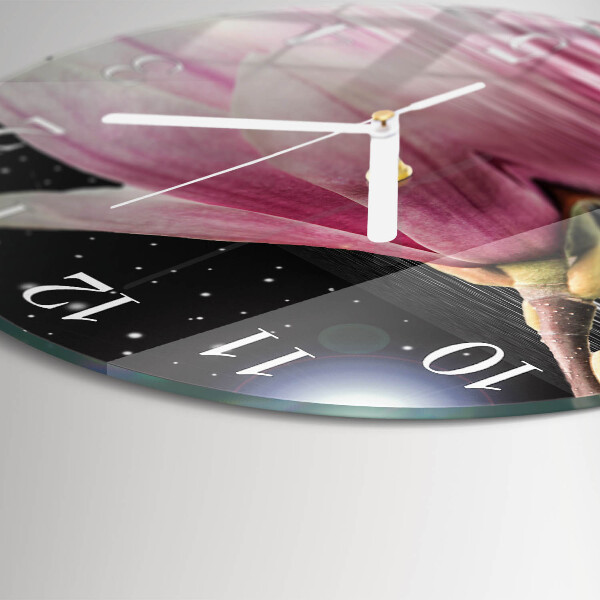 Horloge ronde Fleur de magnolia