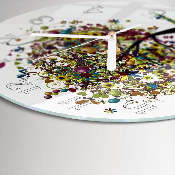 Horloge ronde Arbre coloré