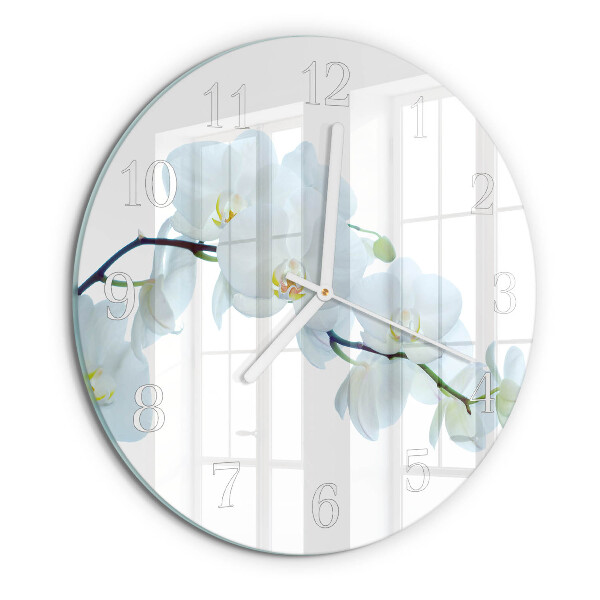 Horloge ronde Orchidée