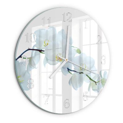 Horloge ronde Orchidée