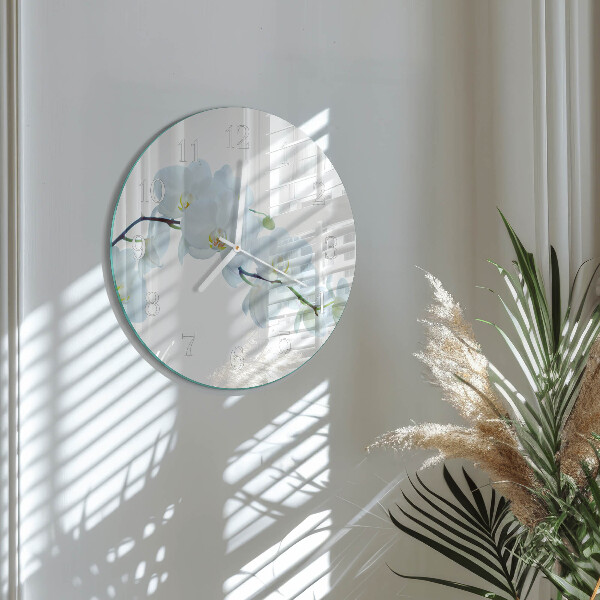Horloge ronde Orchidée