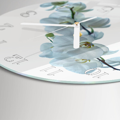 Horloge ronde Orchidée