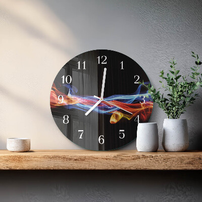 Horloge ronde Fumée abstraite
