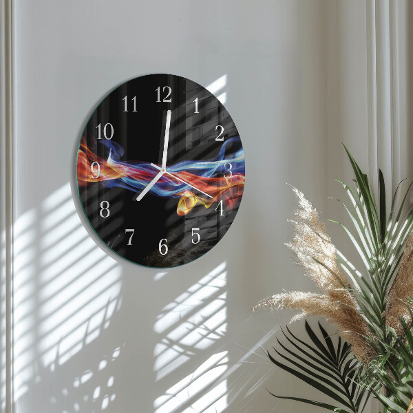 Horloge ronde Fumée abstraite