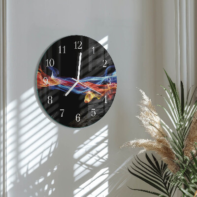 Horloge ronde Fumée abstraite
