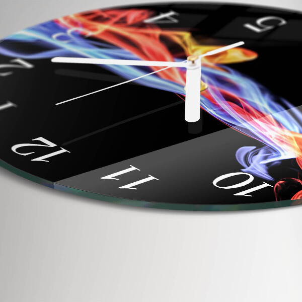 Horloge ronde Fumée abstraite