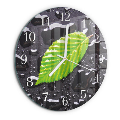 Horloge ronde Feuille