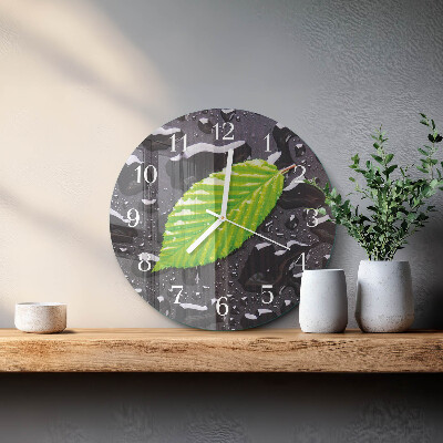 Horloge ronde Feuille