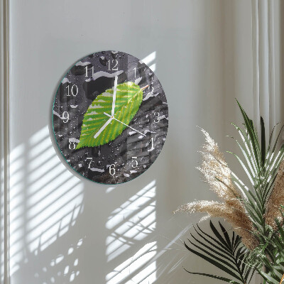 Horloge ronde Feuille