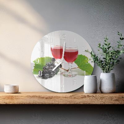 Horloge ronde Raisins pour le vin