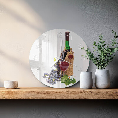 Horloge ronde Raisins pour le vin