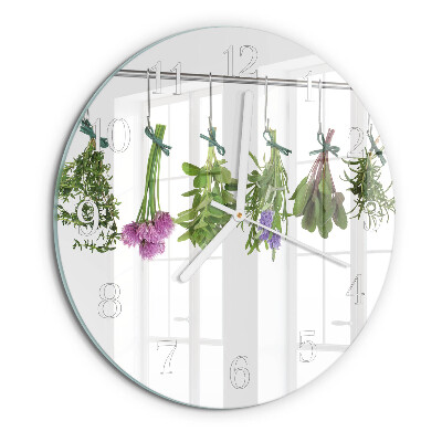 Horloge ronde herbes