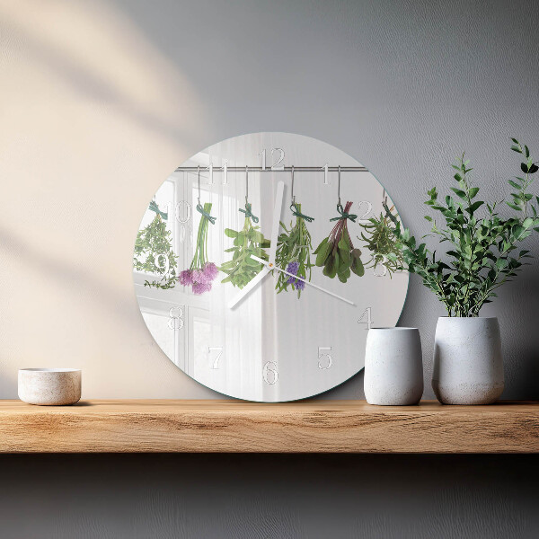 Horloge ronde herbes