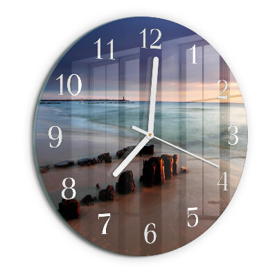 Horloge ronde Plage Mer