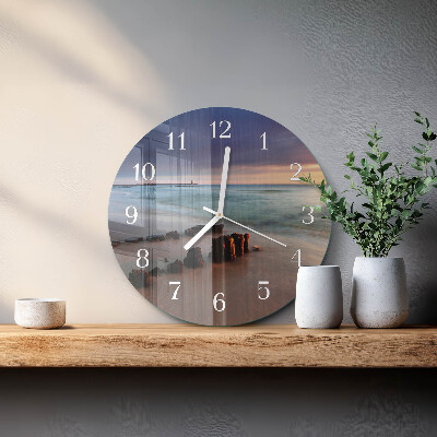 Horloge ronde Plage Mer