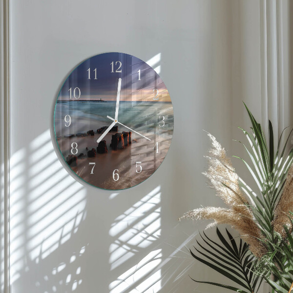 Horloge ronde Plage Mer